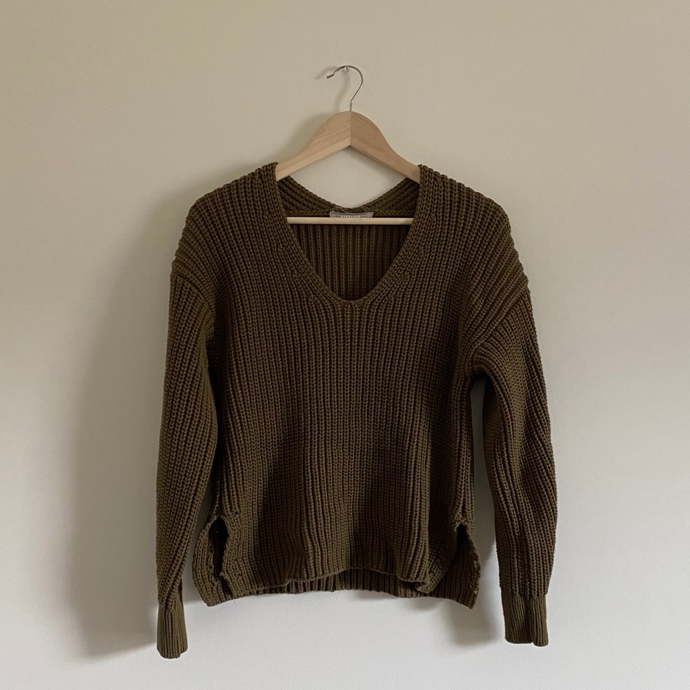 Everlane | Braided V Neck Cropped Sweater